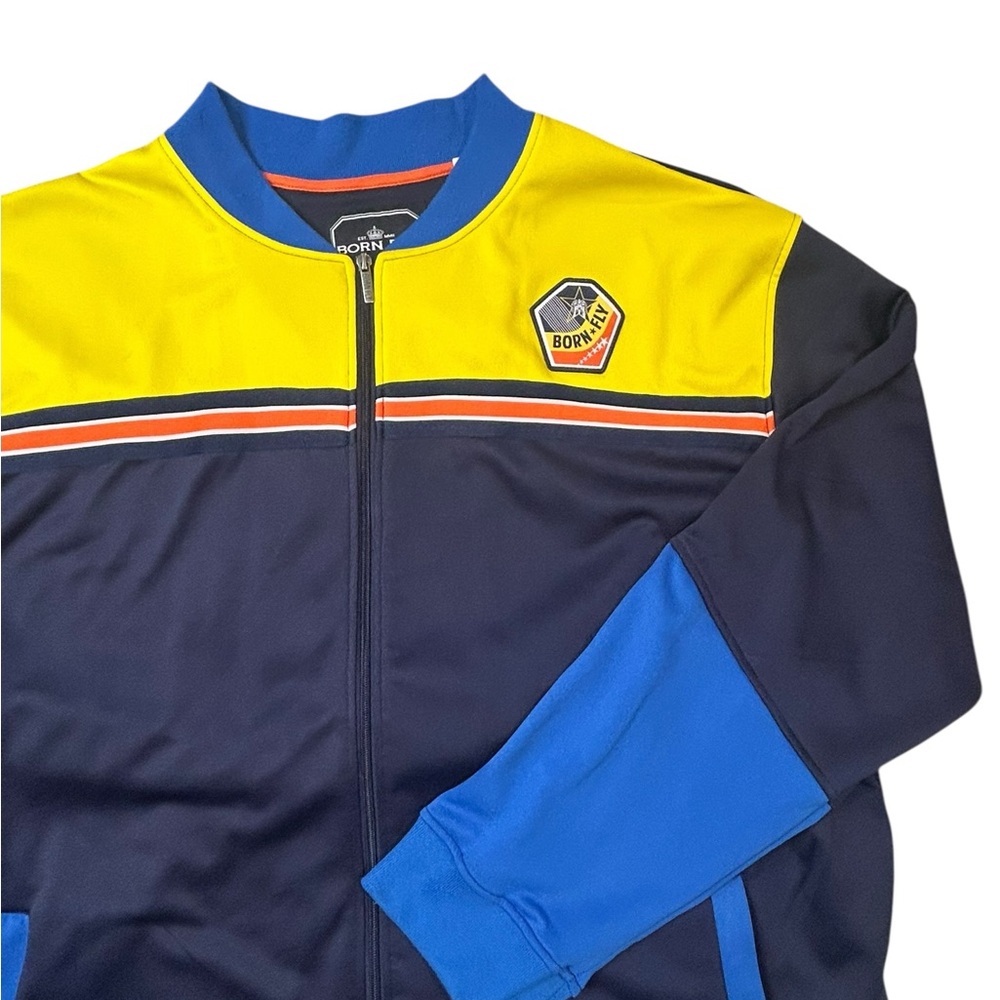 Born Fly Men's Colorblock Tricot Softshell Track Jacket 5XL Streetwear Big Tall - Picture 2 of 10